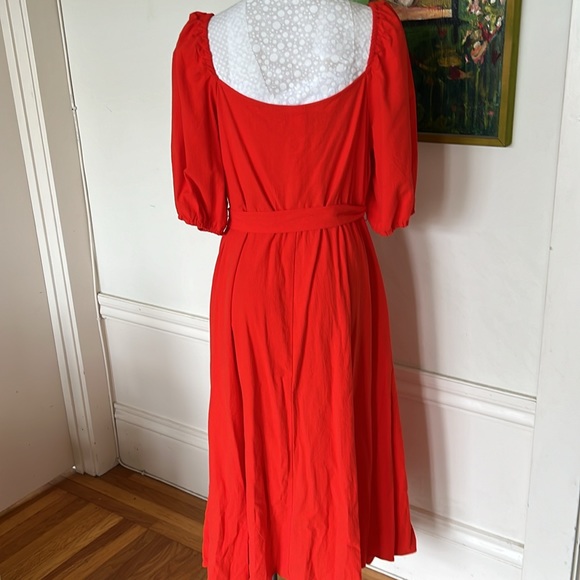 Red H&M Midi Dress, Size L - Picture 4 of 5